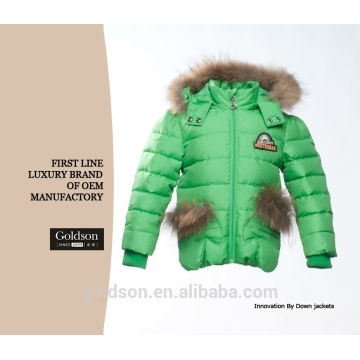 2016 Girl Lovely Winter Down Jacket com capa de pele